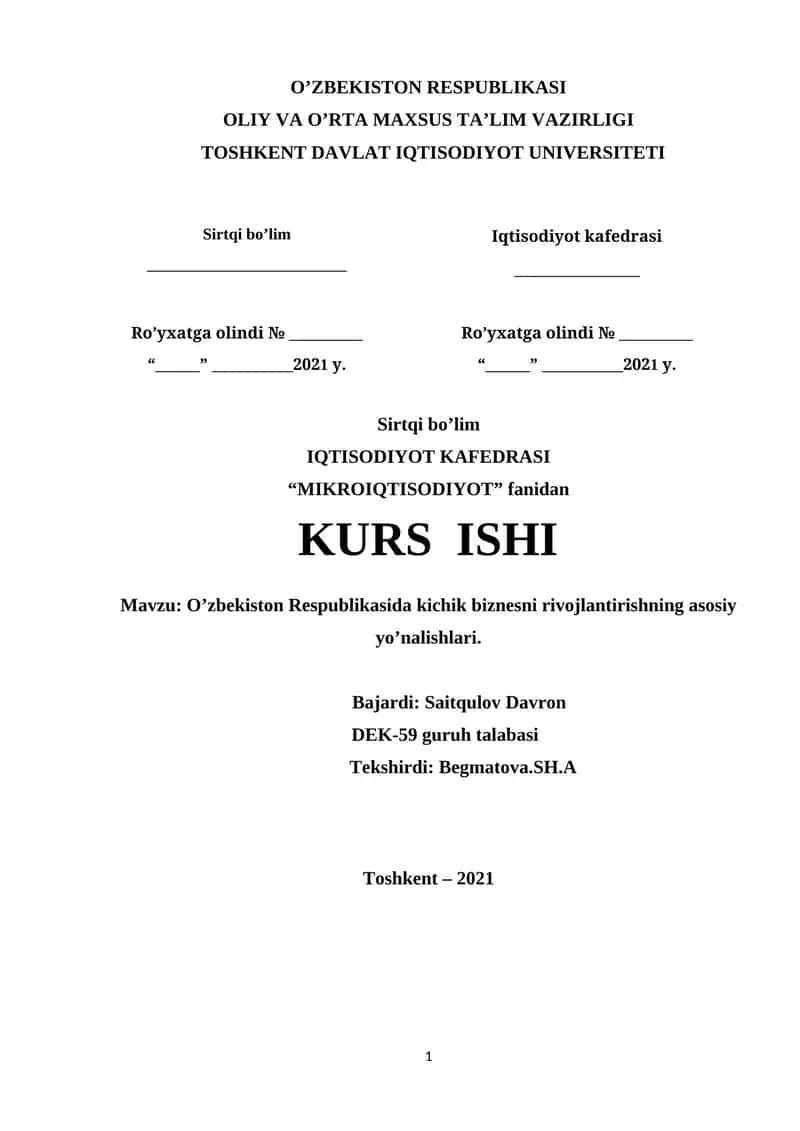 MIKROIQTISODIYOT KURS ISHI 1