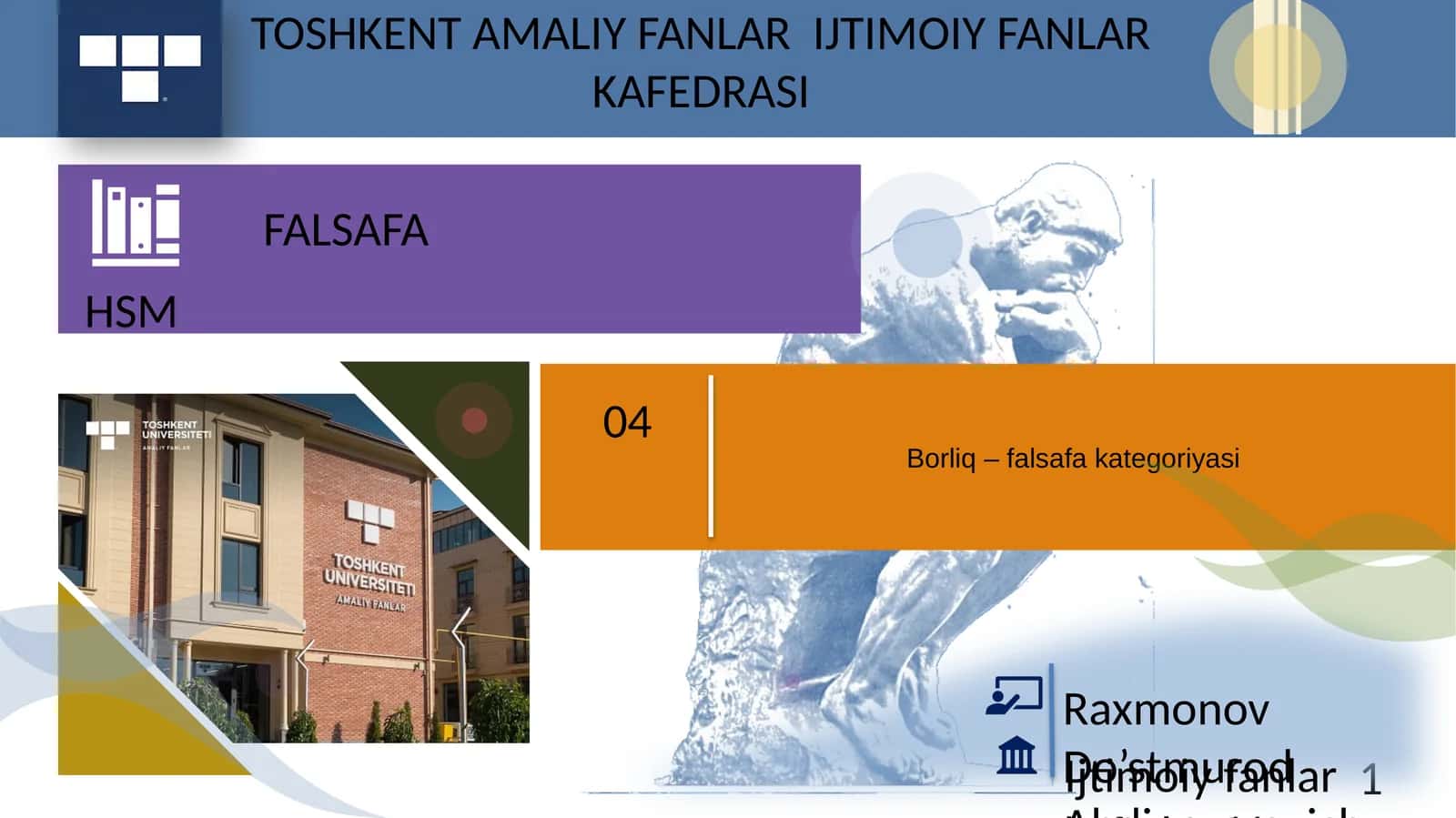 Borliqning falsafa tushunchasi 1