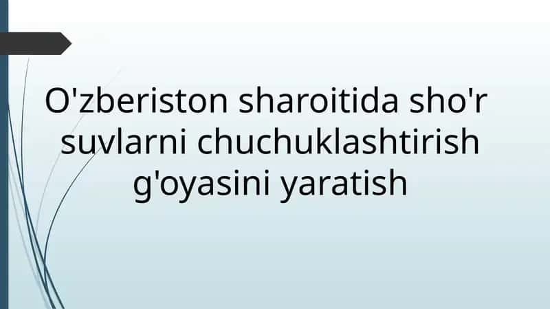 O'zberistonsharoitidasho'r suvlarnichuchuklashtirishg'oyasi 1