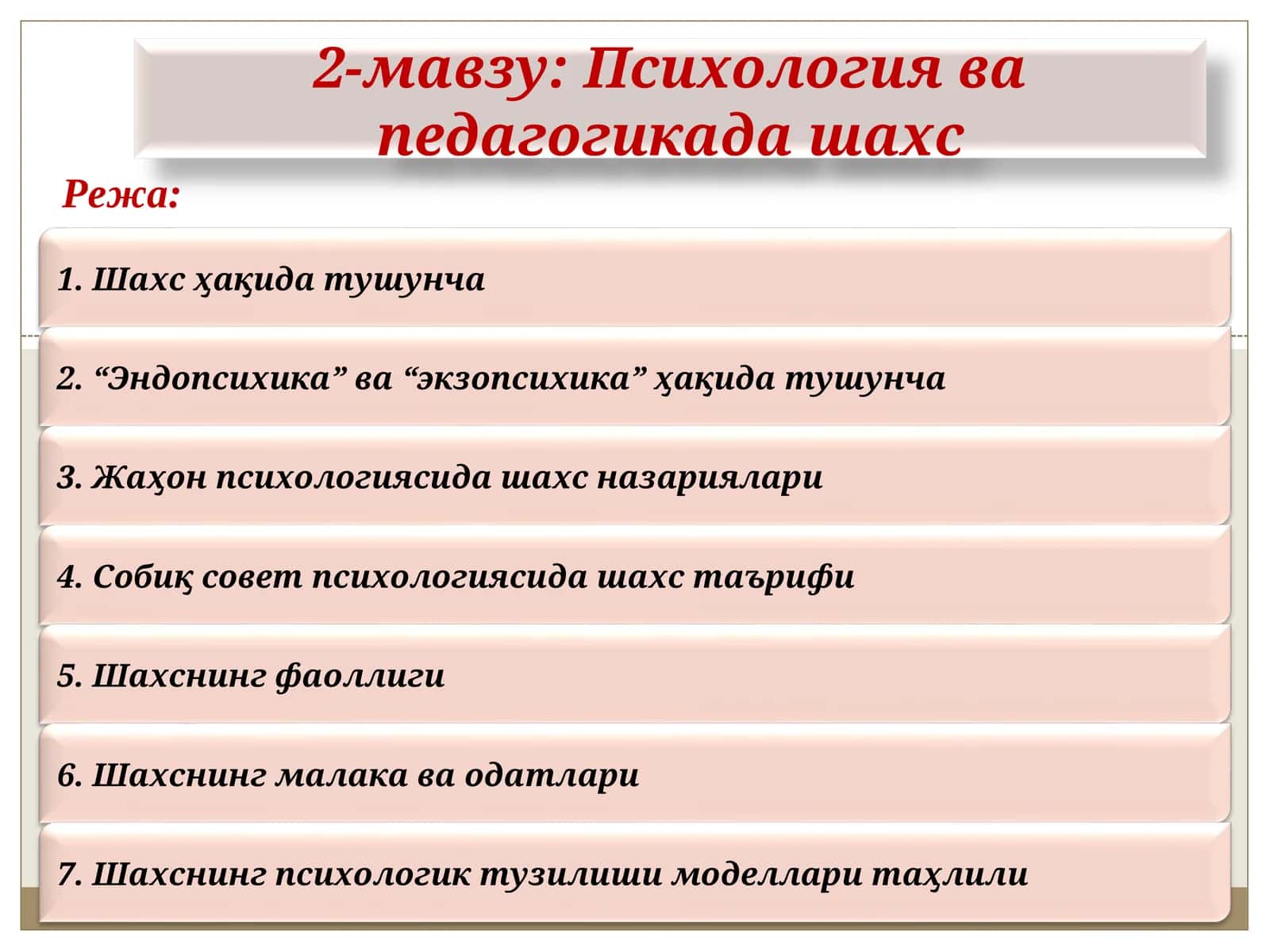 Психология ва педагогикада шахс 1