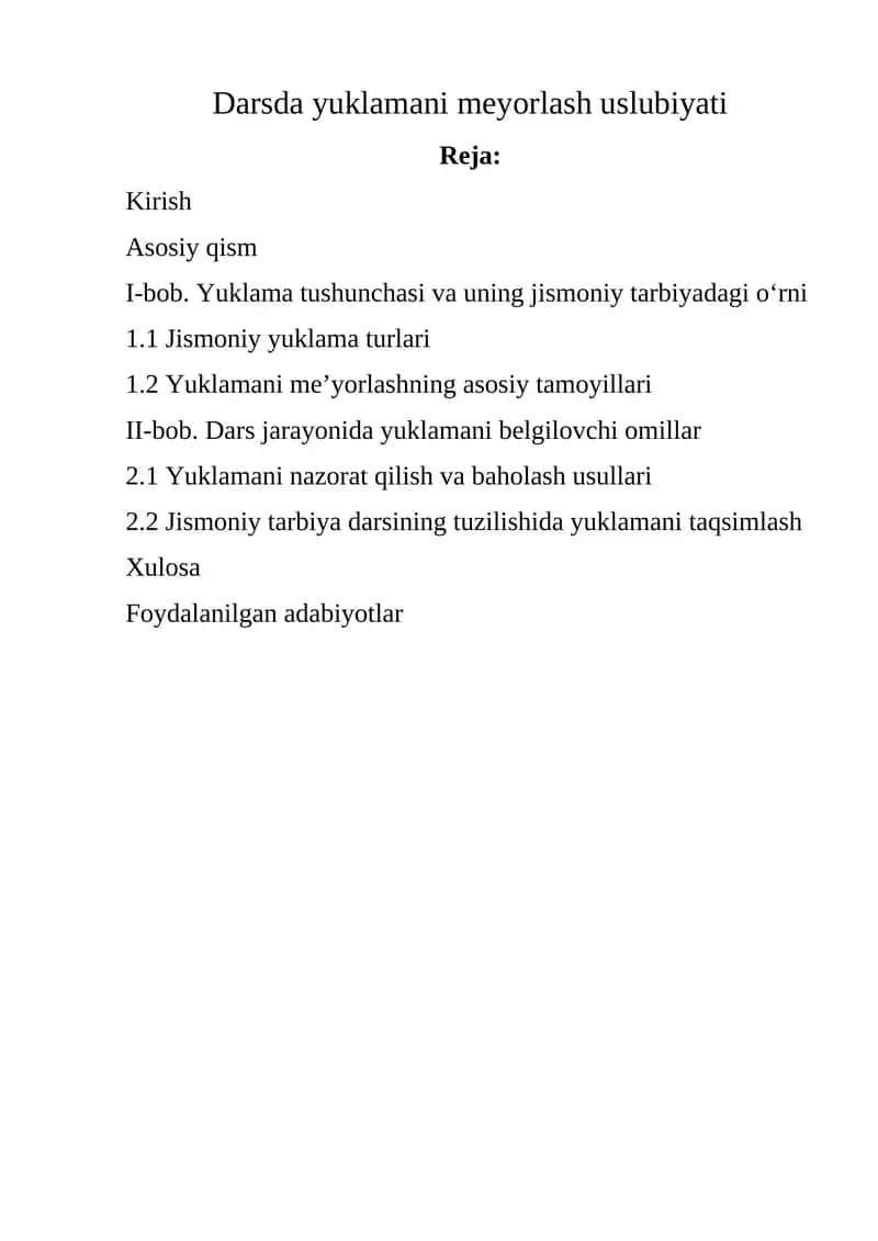 Yuklama meyorlash uslubiyati 1