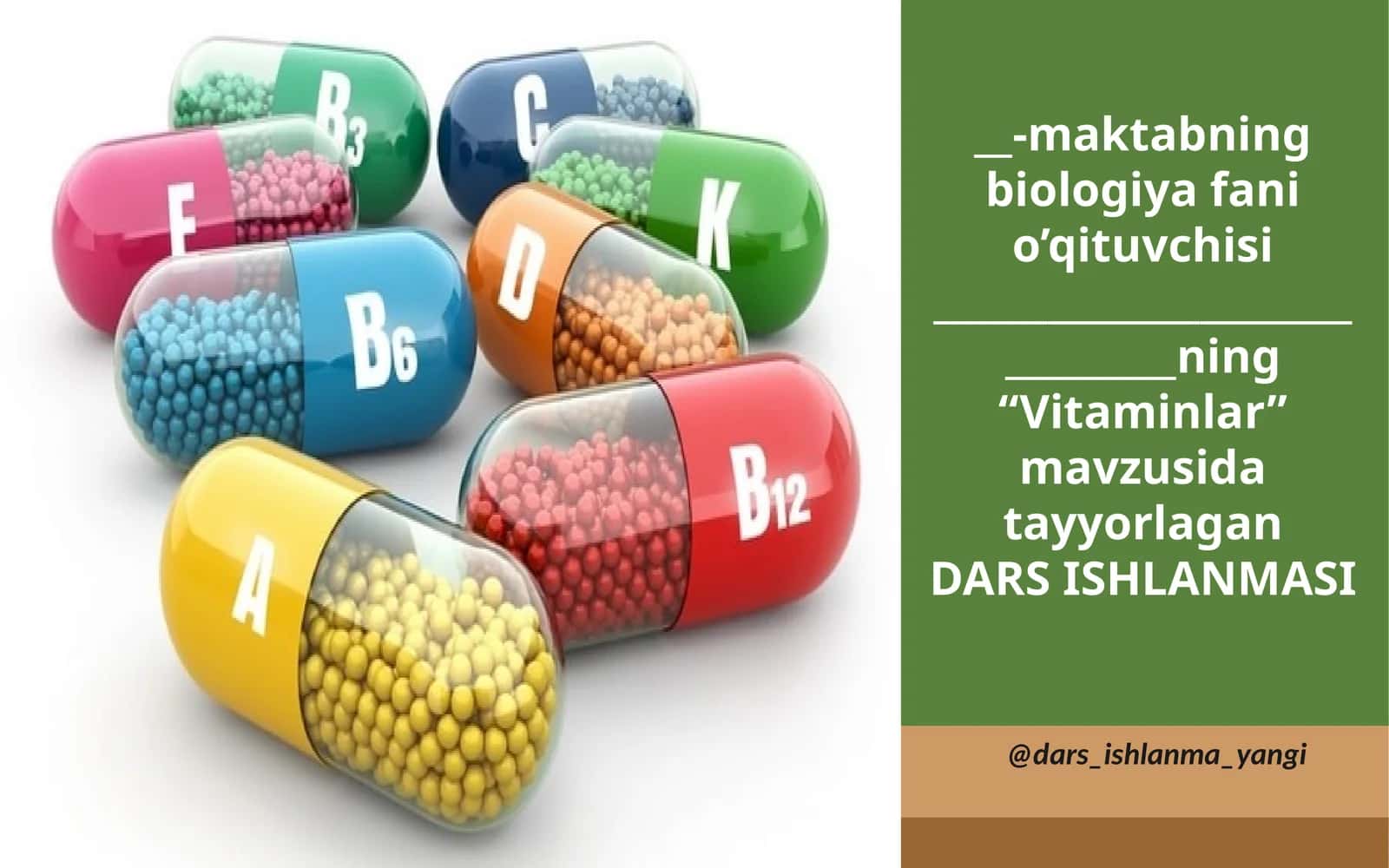Vitaminlar            DARS ISHLANMASI 1