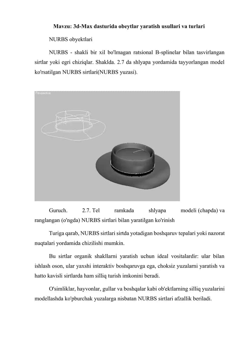 3d-Max dasturida obeytlar yaratish usullari va turlari 1