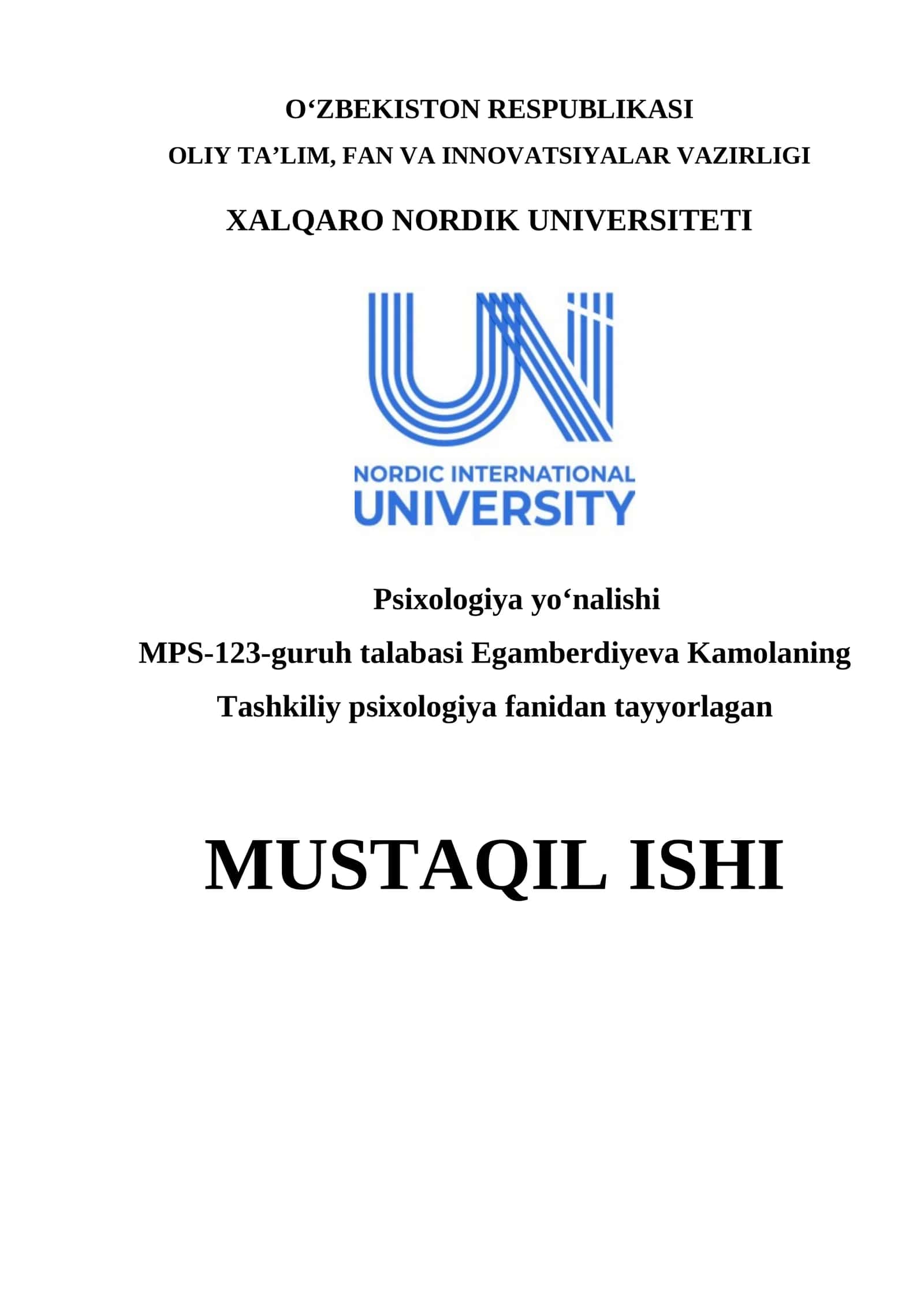 R.B.Kettellning «Shaxsni 16 omil yordamida o‘rganish so‘rovnomasi» 1