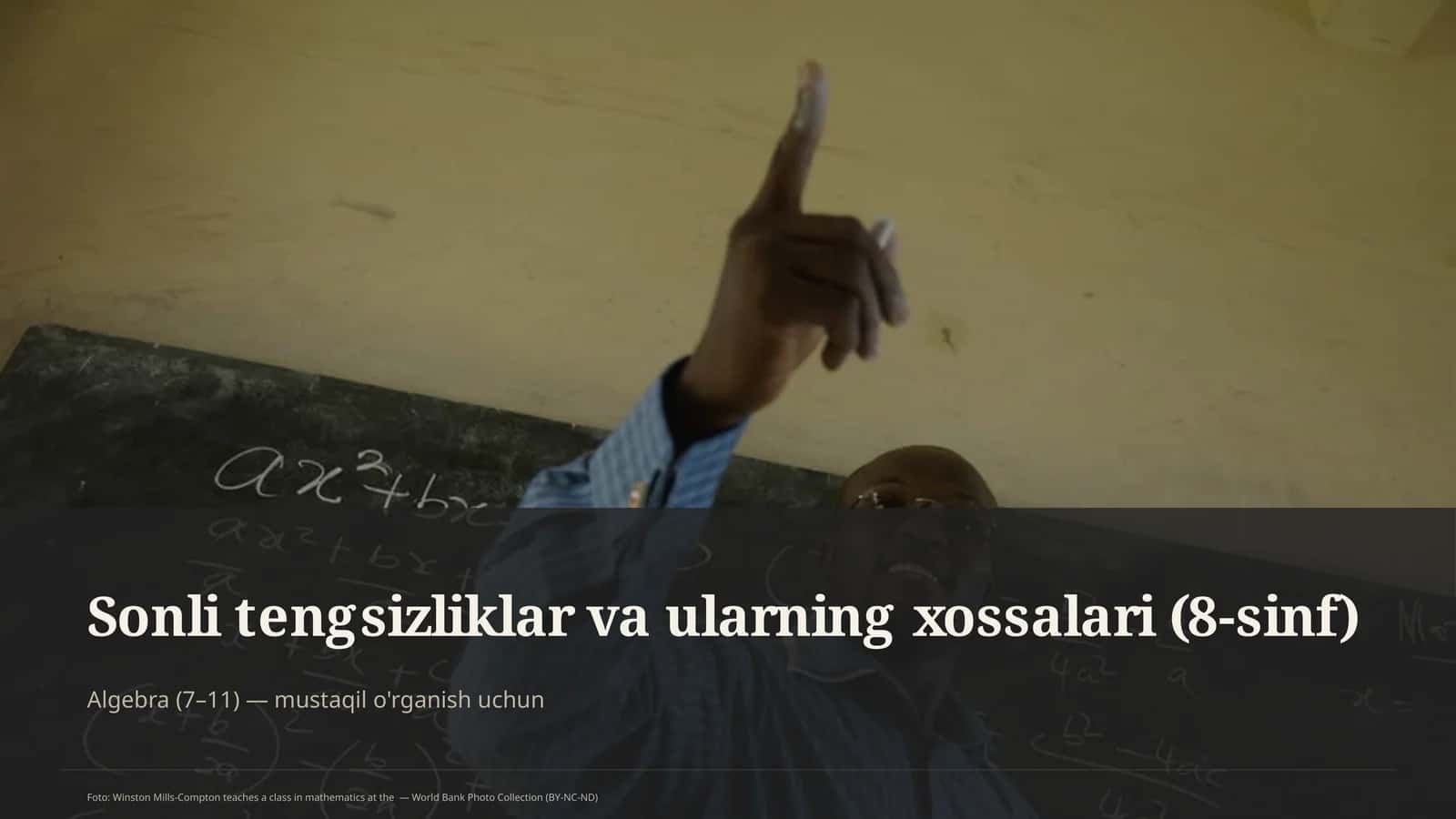 Sonli tengsizliklar va ularning xossalari (8-sinf) 1