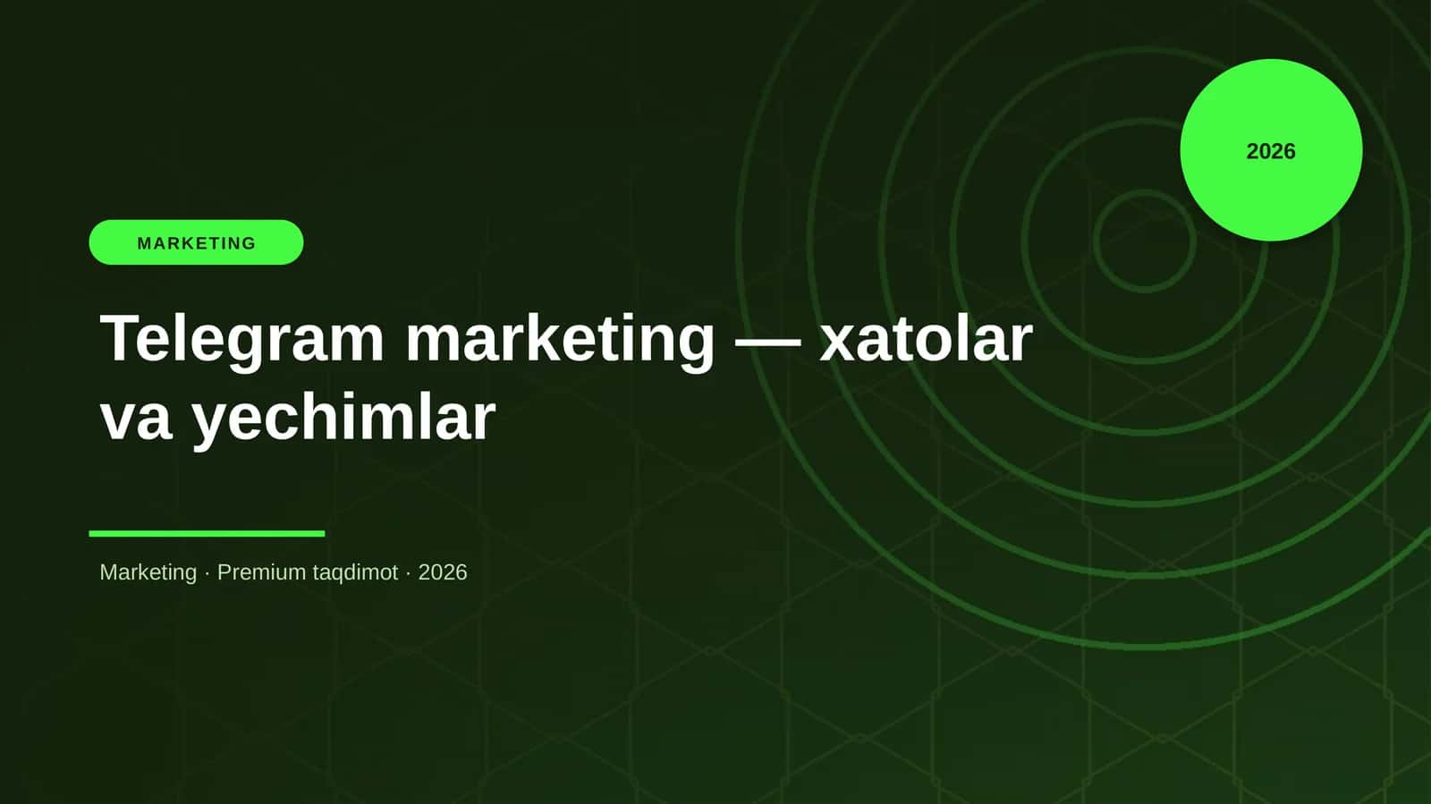 Telegram marketing — xatolar va yechimlar 1