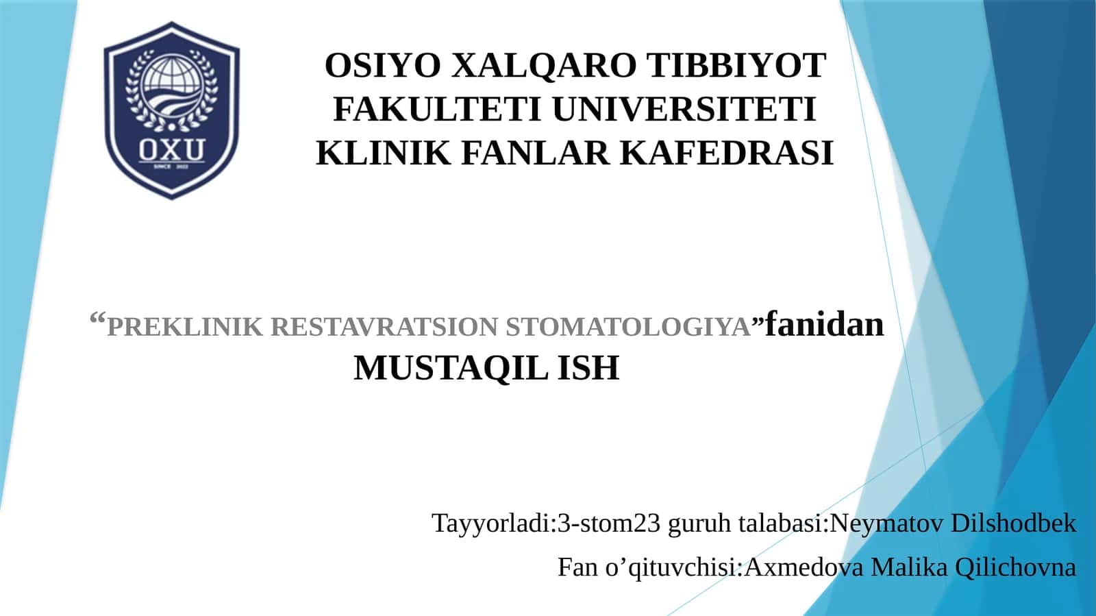 "Tishqattiq to'qimasini charxlashning minimal invaziv usullari" 1