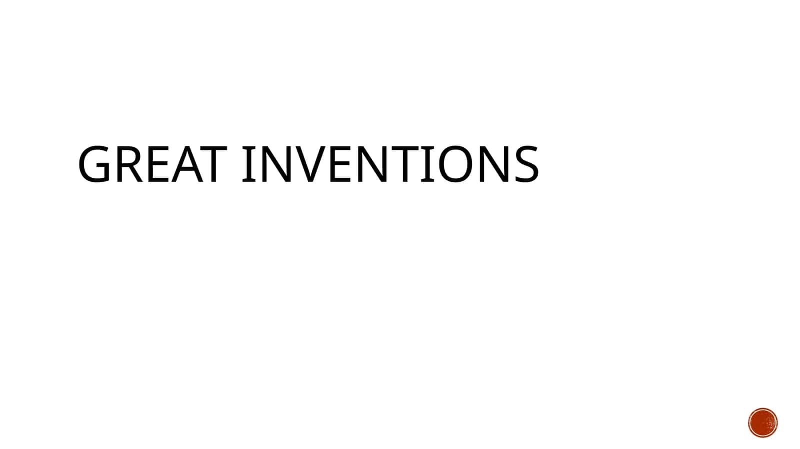 GREAT INVENTIONS 1