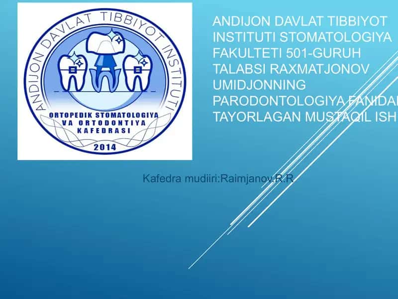 Paradontologiya fanidan ta'lim kitobi 1