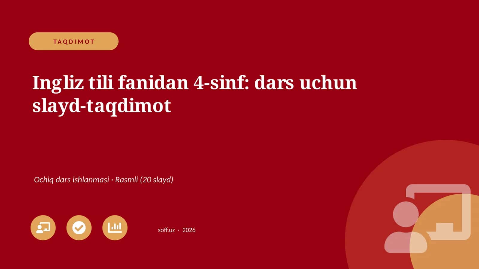 Ingliz tili fanidan 4-sinf: dars uchun slayd-taqdimot 1