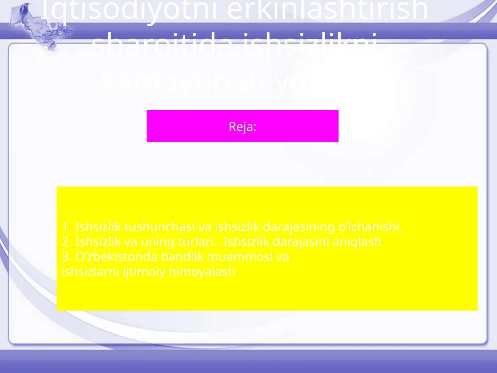Ishsizlikni Kamaytirish Yo'llari 1