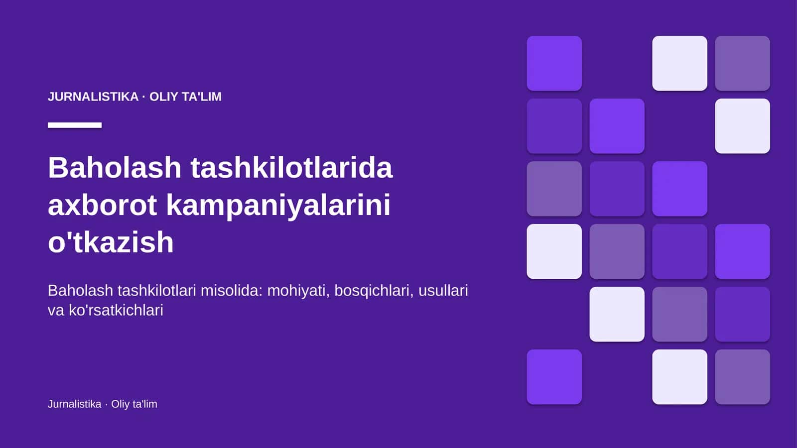 baholash tashkilotlarida axborot kampaniyalarini o'tkazish 3197 1