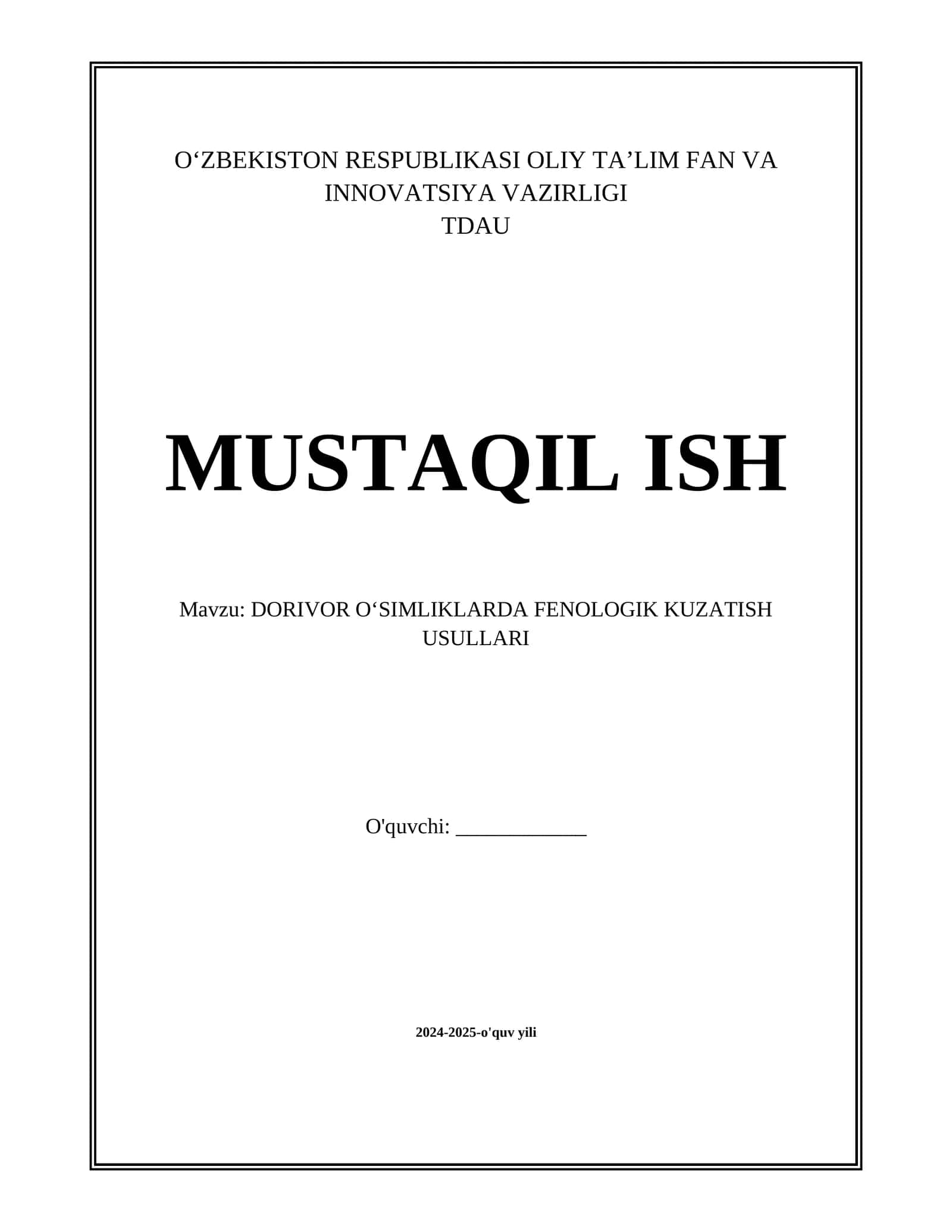 DORIVOR OʻSIMLIKLARDA FENOLOGIK KUZATISH USULLARI 1
