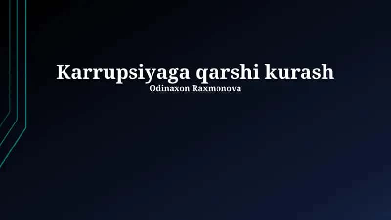 Karrupsiyaga qarshi kurash 1