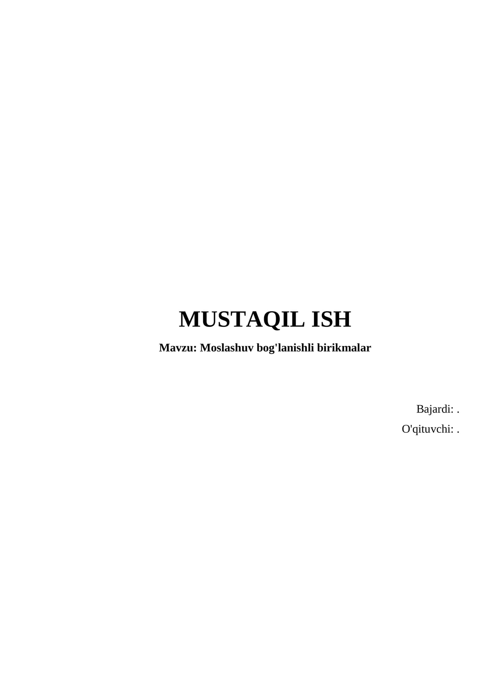 Moslashuv bog'lanishli birikmalar 1