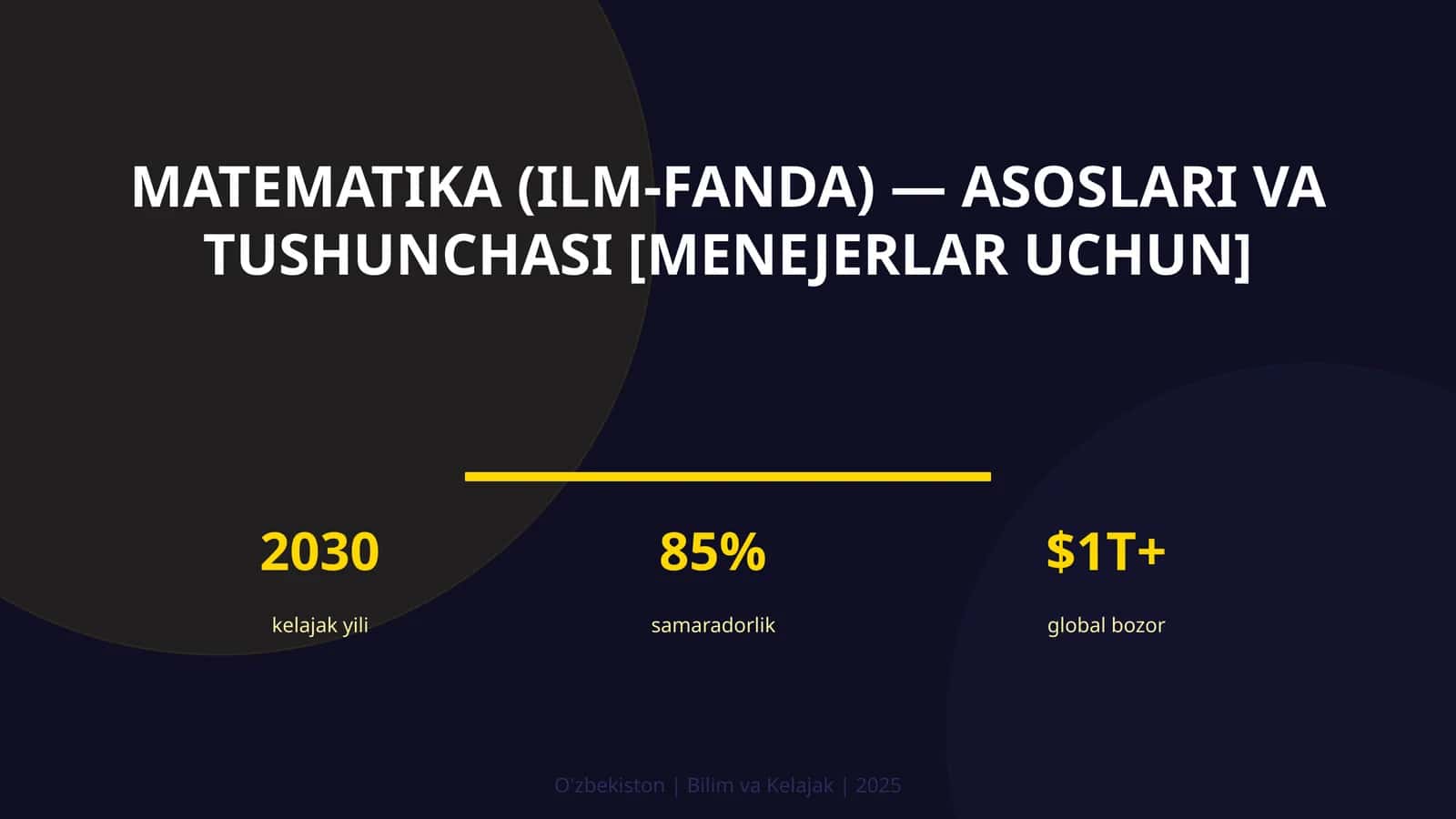 Matematika (ilm-fanda) — asoslari va tushunchasi [menejerlar uchun] 1