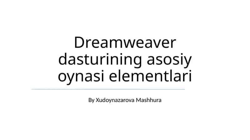 Dreamweaver dasturi 1