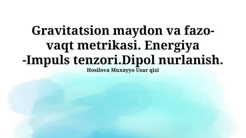 Dipol nurlanishi 1