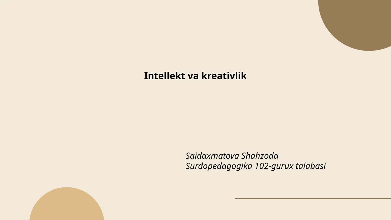 Intellekt va kreativlik 1