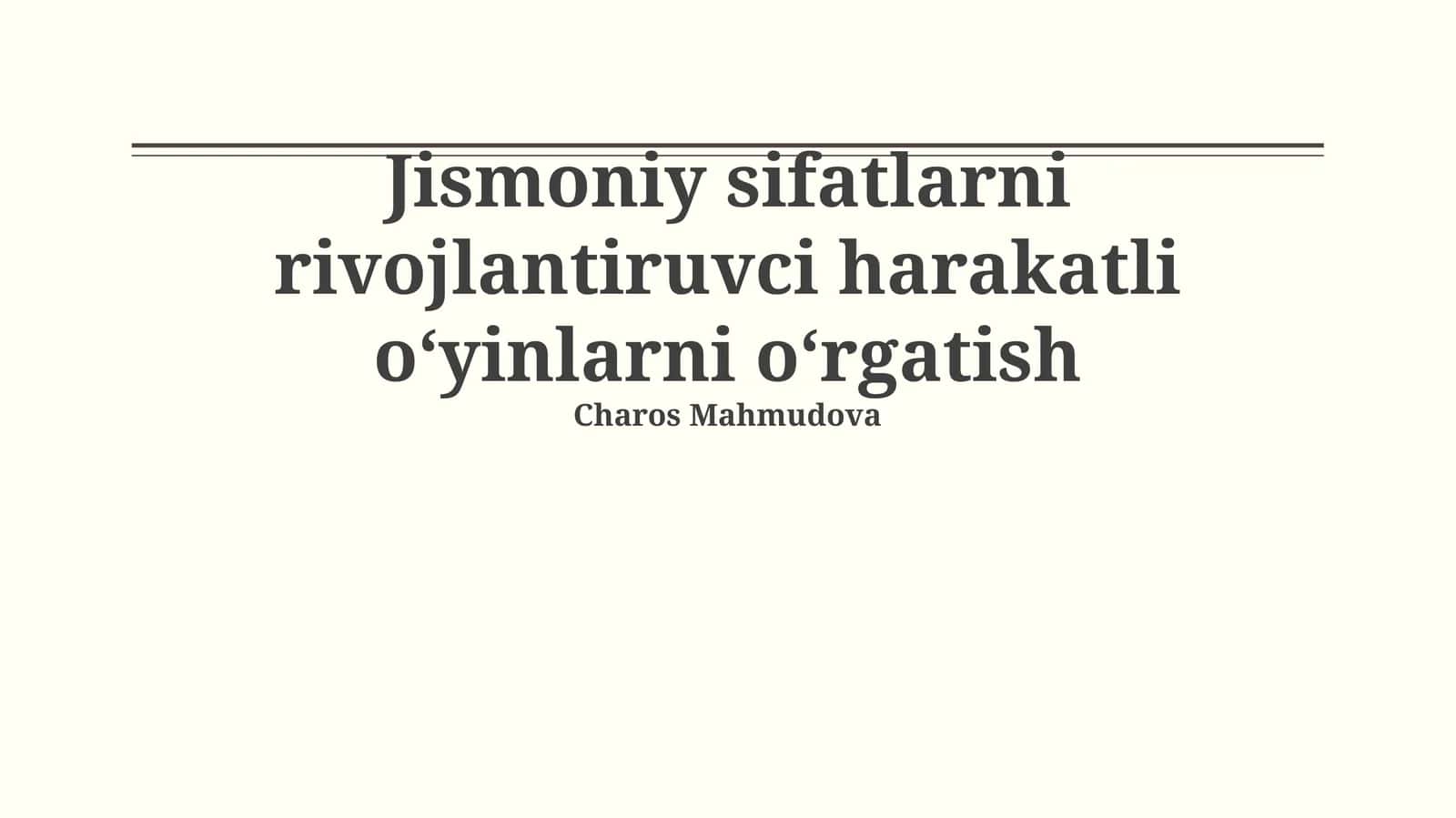 Jismoniy sifatlarni rivojlantiruvci harakatli oʻyinlarni oʻrgatish 1