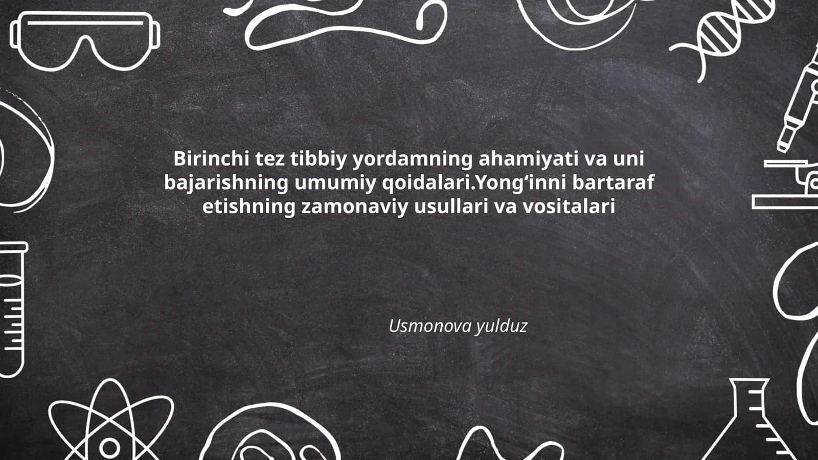 Birinchi tez tibbiy yordamning ahamiyati 1