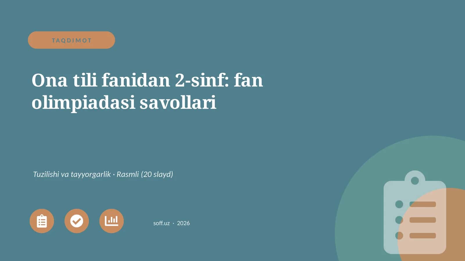 Ona tili fanidan 2-sinf: fan olimpiadasi savollari 1