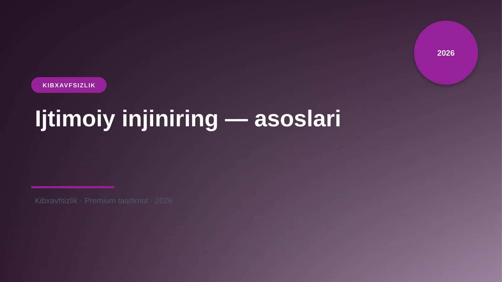 Ijtimoiy injiniring — asoslari 1