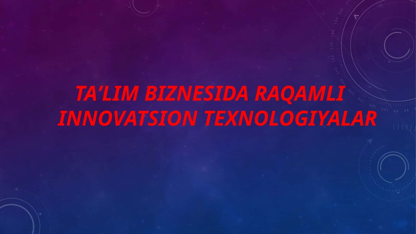Raqamli Innovatsion Texnologiyalar 1