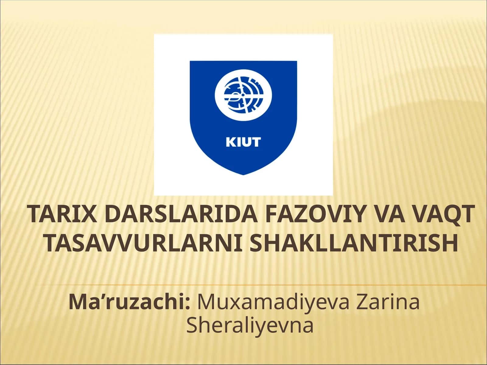 TARIX DARSLARIDA FAZOVIY VA VAQT TASAVVURLARNI SHAKLLANTIRISH 1