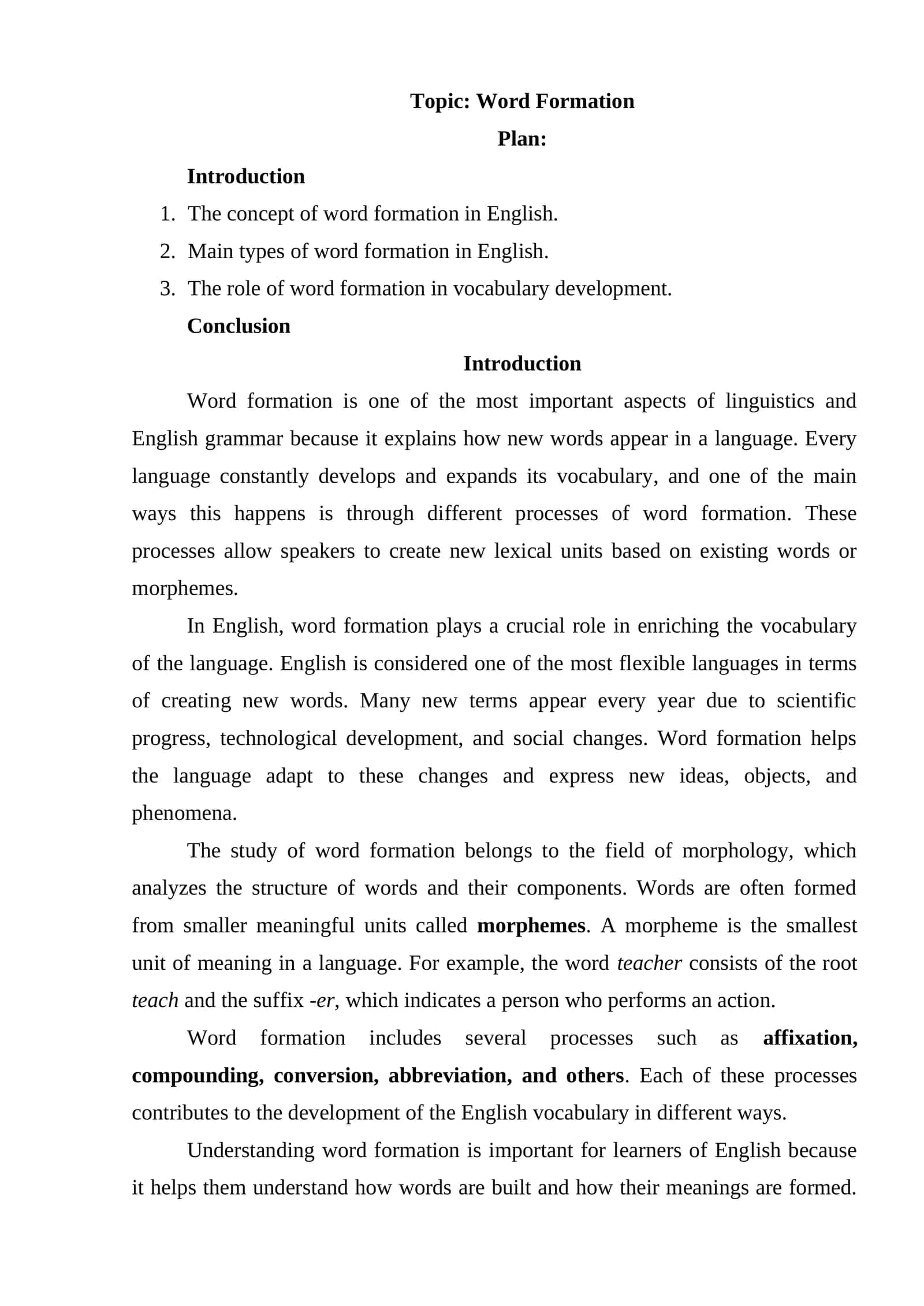 Word Formation 1