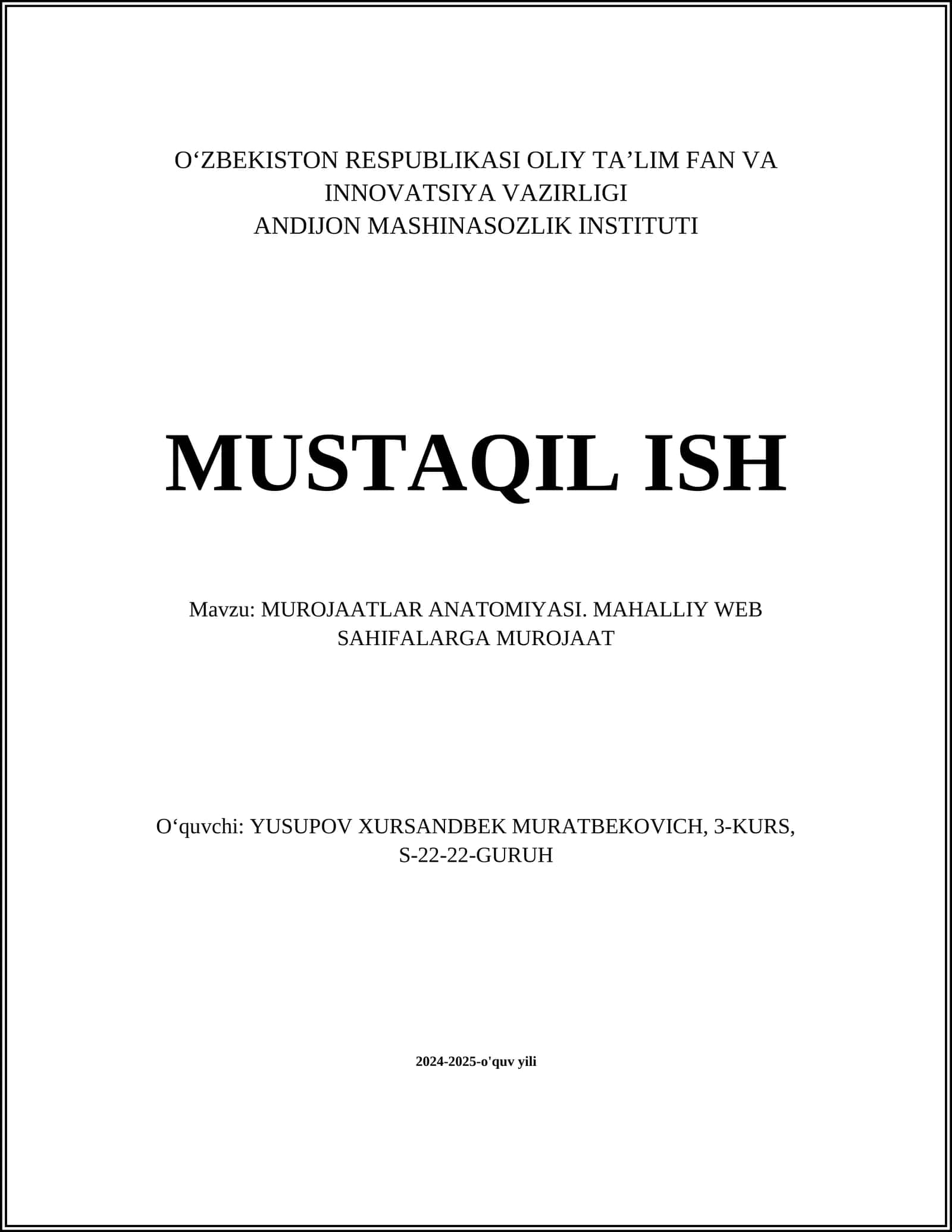 MUROJAATLAR ANATOMIYASI 1