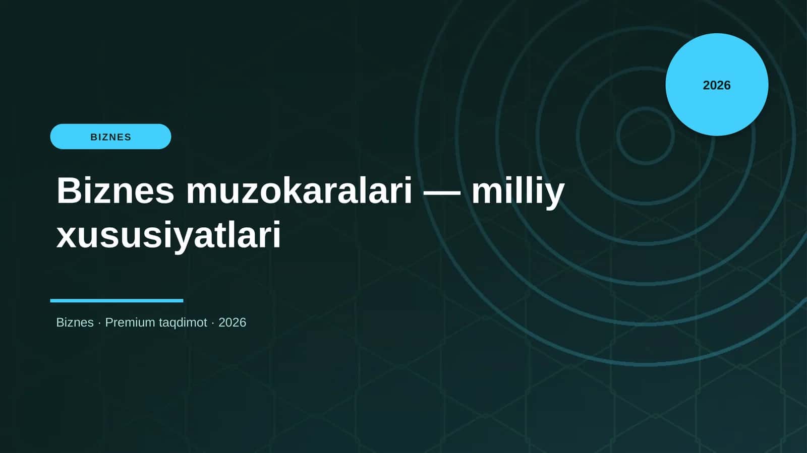 Biznes muzokaralari — milliy xususiyatlari 1
