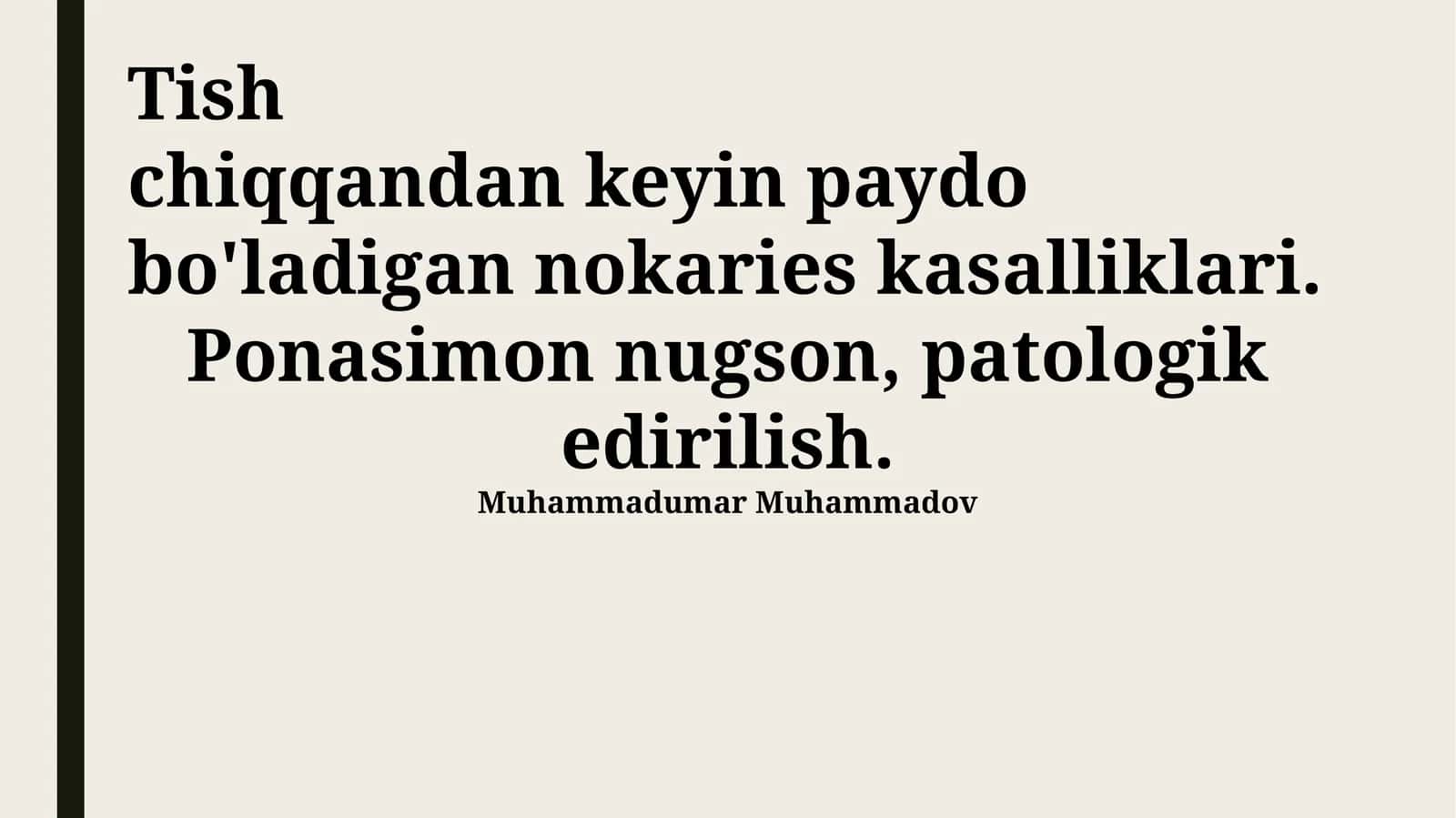 Tish chiqqandan keyin paydo bo'ladigan nokaries kasalliklari. Ponasimon nugson, patologik edirilish 1