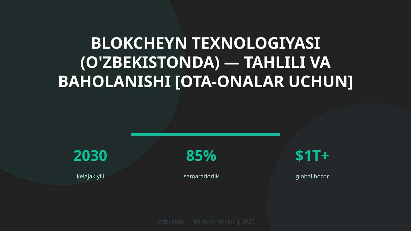 Blokcheyn texnologiyasi (O'zbekistonda) — tahlili va baholanishi [ota-onalar uchun] 1