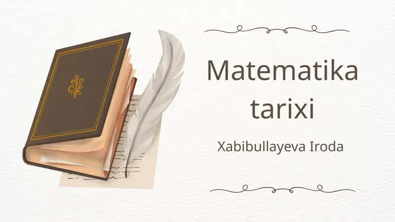Matematika tarixi 1