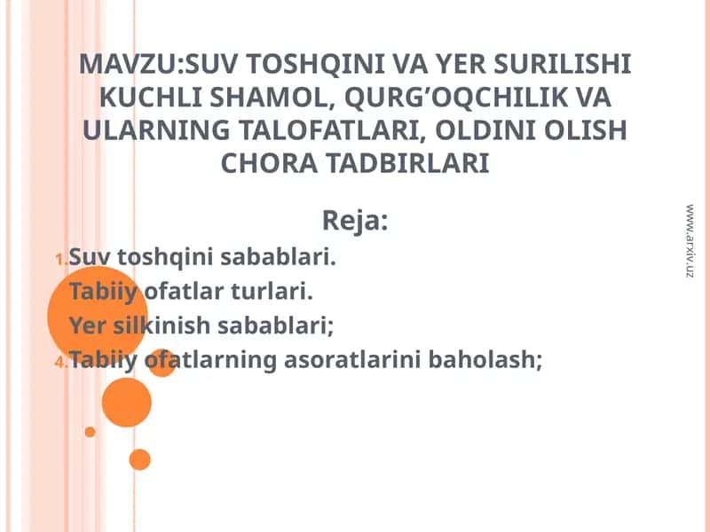 SUV TOSHQINI VA YER SURILISHI 1