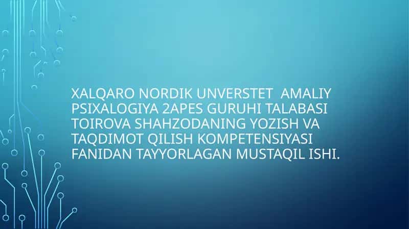 Tezis yozish va uni Rasmiylashtrish 1