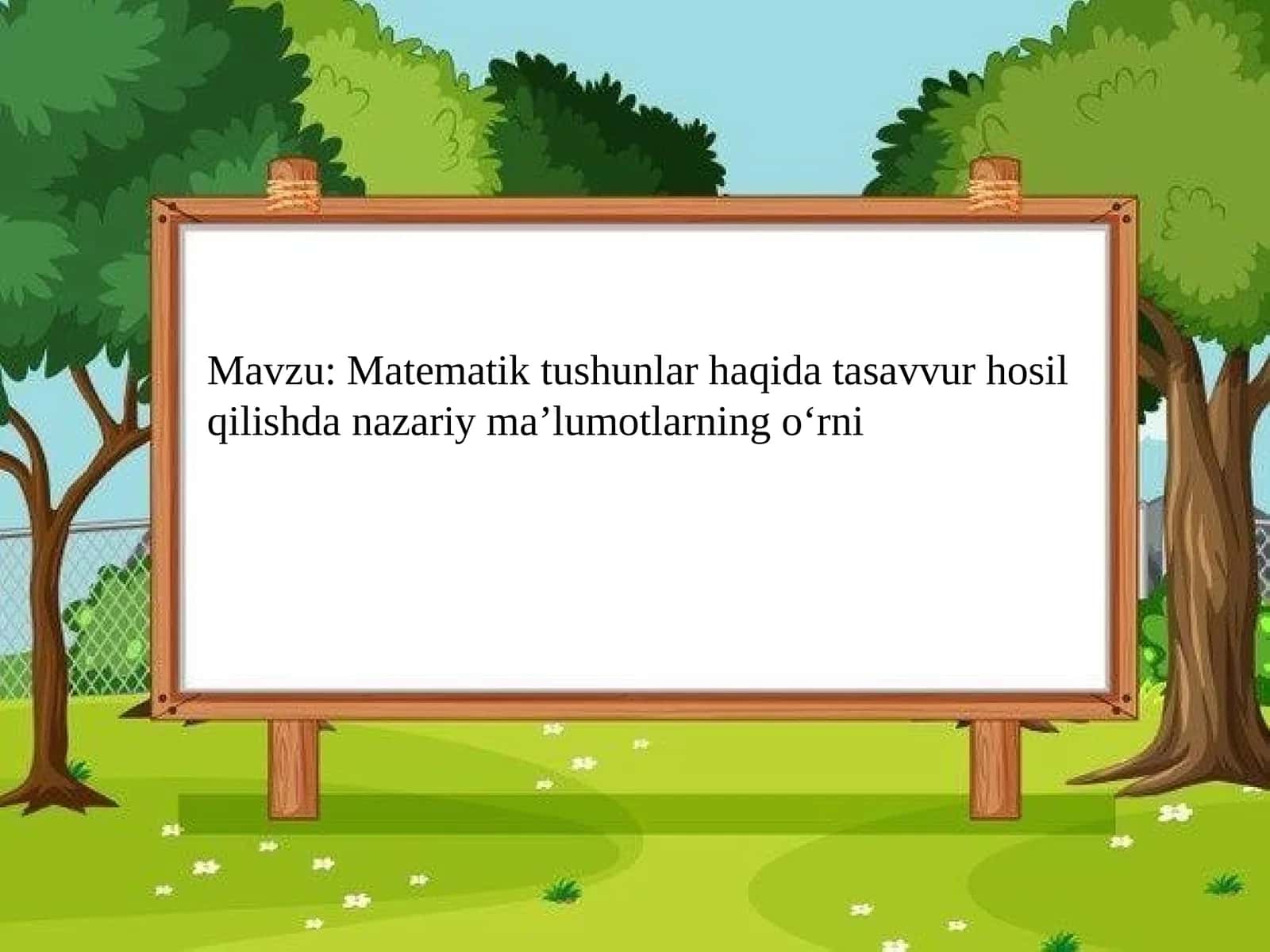 Matematik tushunchalar haqida tasavvur hosil qilishdan nazariy ma'lumotlarning o'rni 1