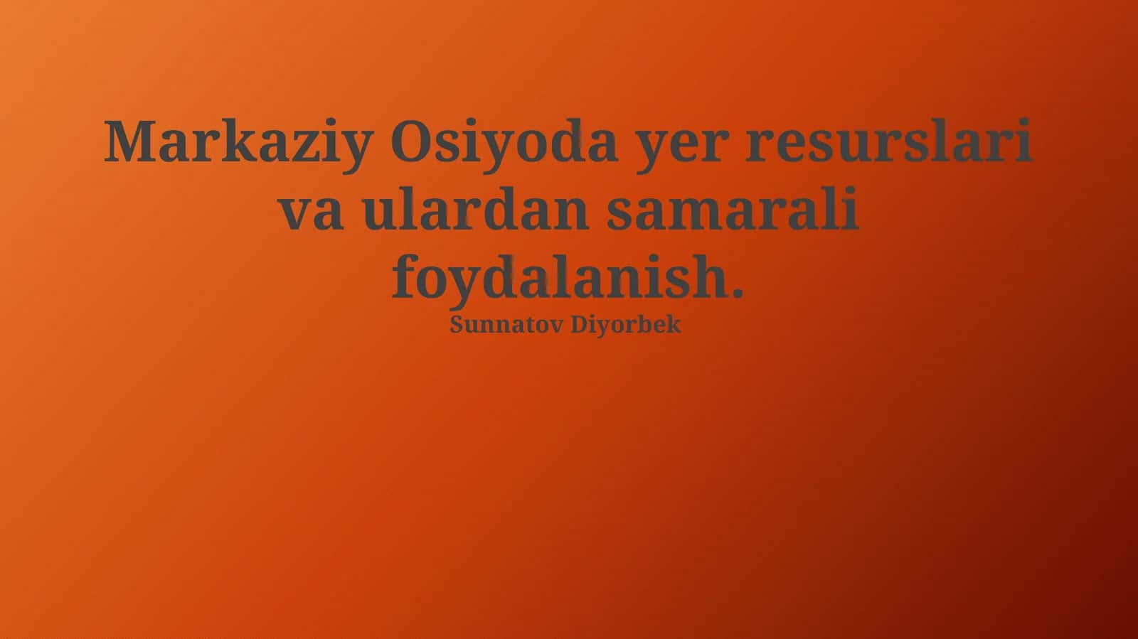 Yer Resurslaridan Samarali Foydalanishning Muammolari va Yechimlari 1