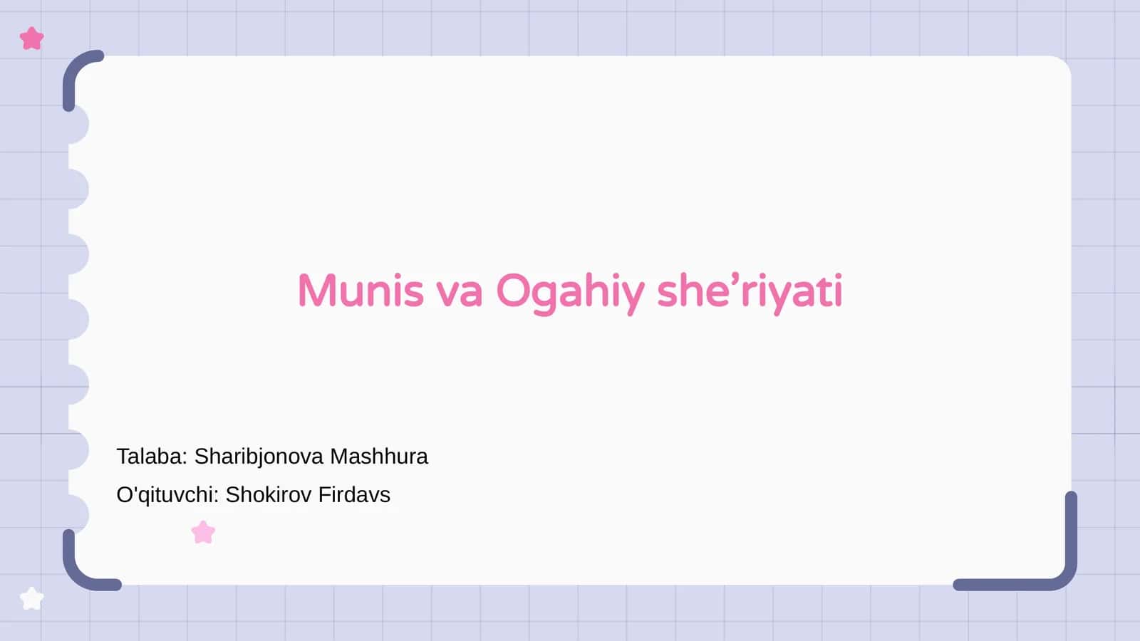 Munis va Ogahiy she’riyati 1