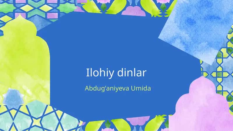 Ilohiy dinlar 1