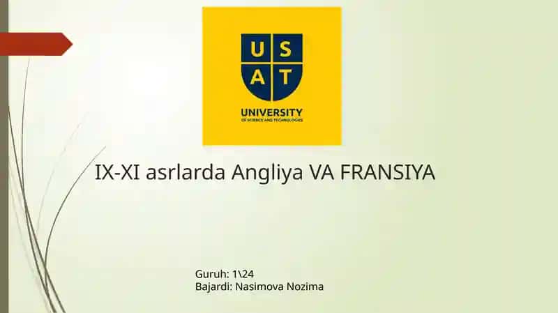 IX-XI asrlarda Angliya va Fransiya