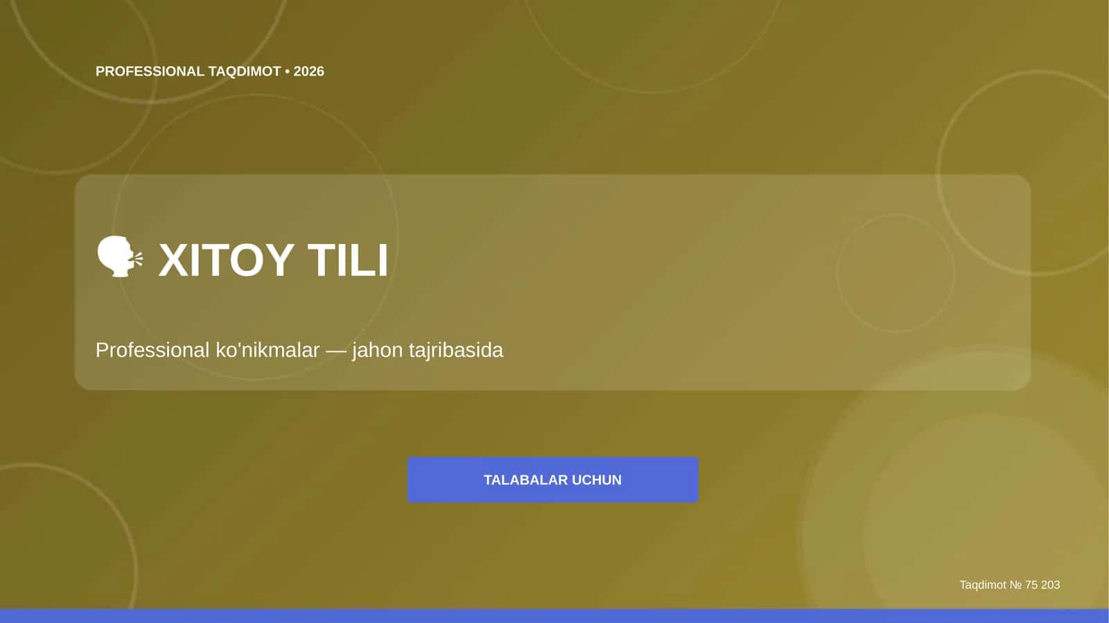 XITOY TILI Professional taqdimot • 2026 1