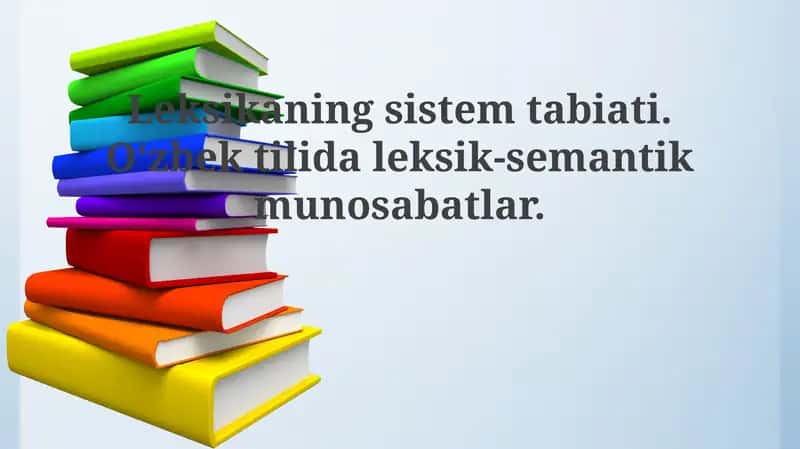 Tabiatning leksik tizimi 1