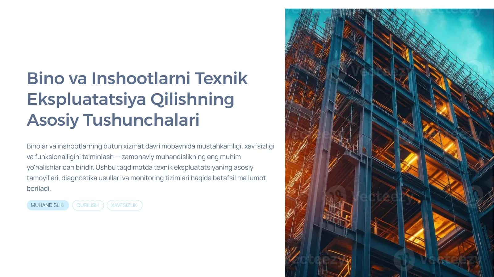Bino va Inshootlarni Texnik Ekspluatatsiya Qilishning Asosiy Tushunchalari.pptx 1
