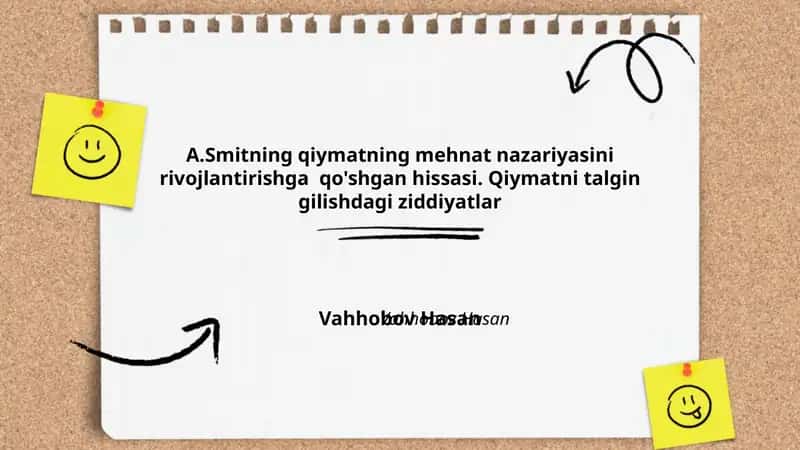 Smitning Qiymatning Mehnat Nazariyasi 1