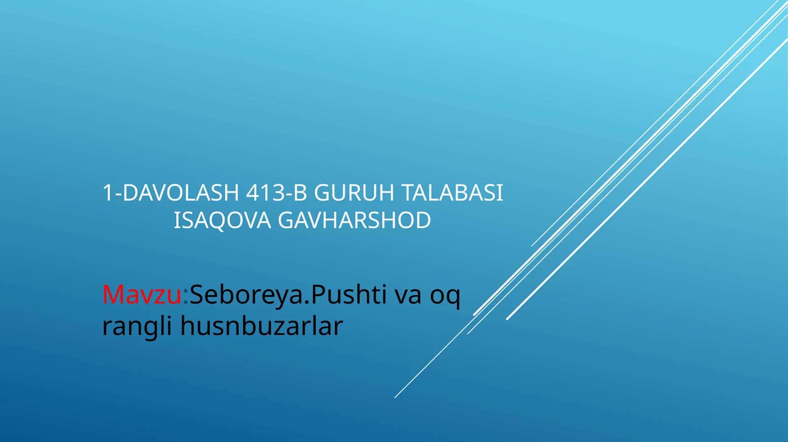 Seboreya.Pushti va oq rangli husnbuzarlar 1