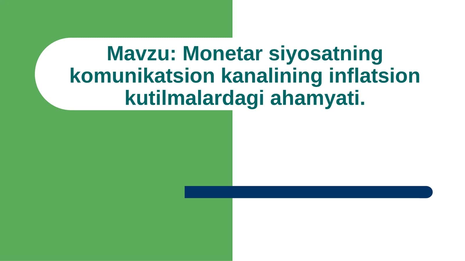 Monetar siyosatning komunikatsion kanalining inflatsion kutilmalardagi ahamyati. 1