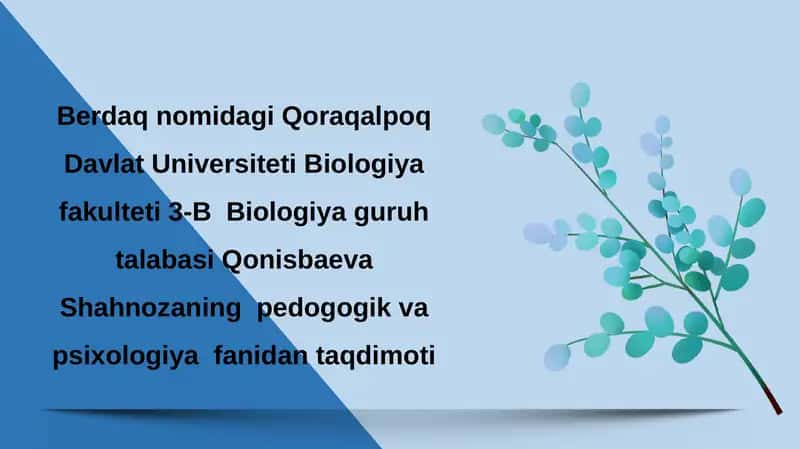Pedogogik va Psixologiya Metodlari 1