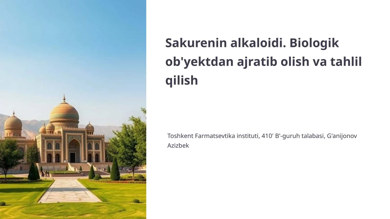 Sakurenin alkaloidi 1